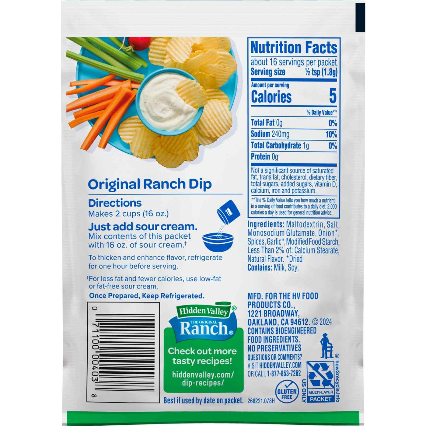 Hidden Valley Original Ranch Dips Mix Packet; image 2 of 12