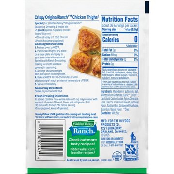 Hidden Valley Gluten Free Original Ranch Salad Dressing & Seasoning Mix Packet, 1 oz