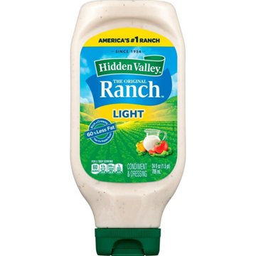 Hidden Valley Light Ranch Condiment and Dressing, Easy Squeeze Bottle