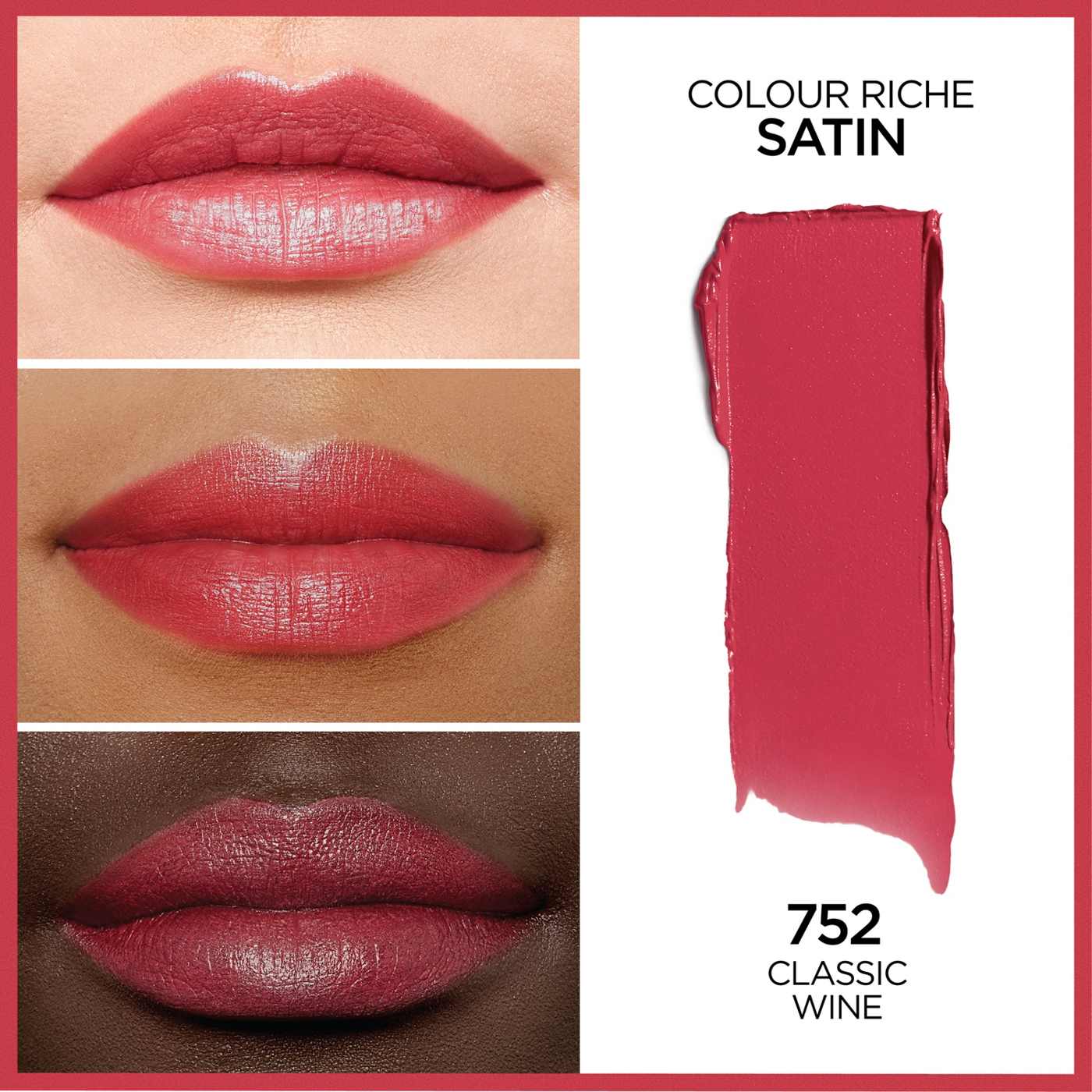 L'Oréal Paris Colour Riche Original Satin Lipstick - Classic Wine; image 5 of 5