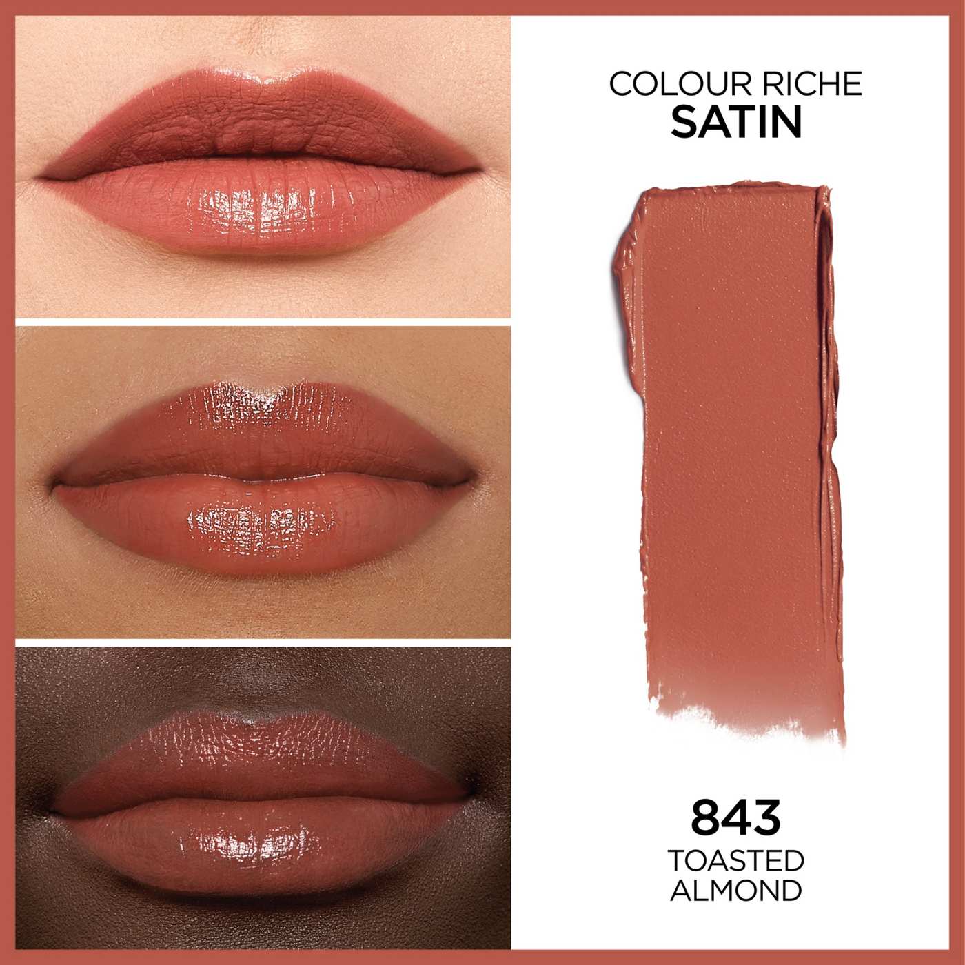 L'Oréal Paris Colour Riche Original Satin Lipstick - Toasted Almond; image 3 of 5