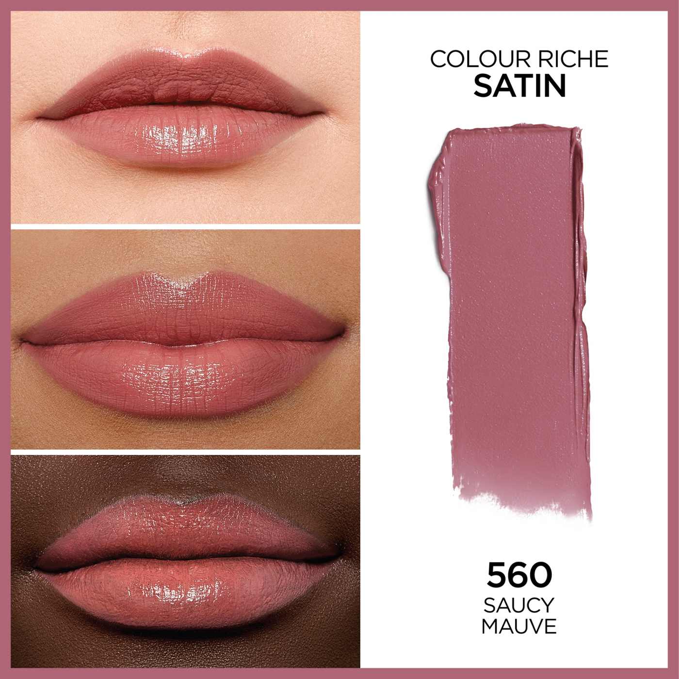 L'Oréal Paris Colour Riche Original Satin Lipstick - Saucy Mauve; image 4 of 5