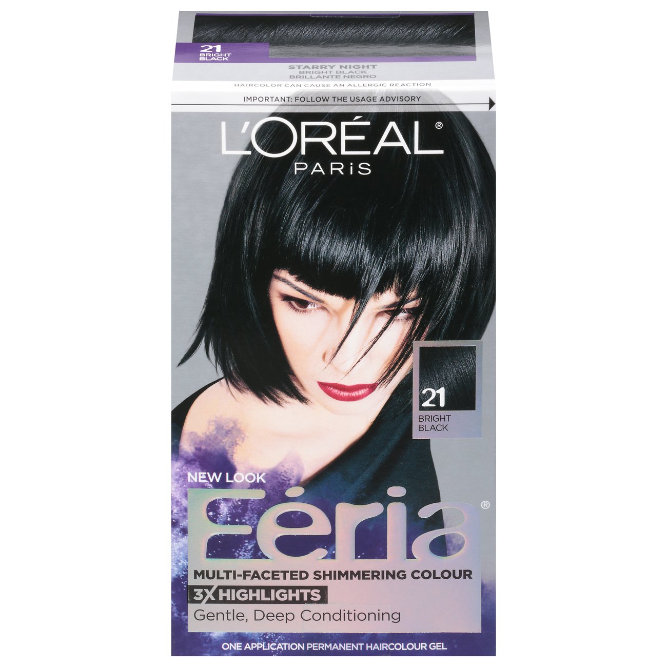 L'Oréal Paris Feria Multi-Faceted Permanent Hair Color - 21 Bright Black -  Shop Hair Care at H-E-B