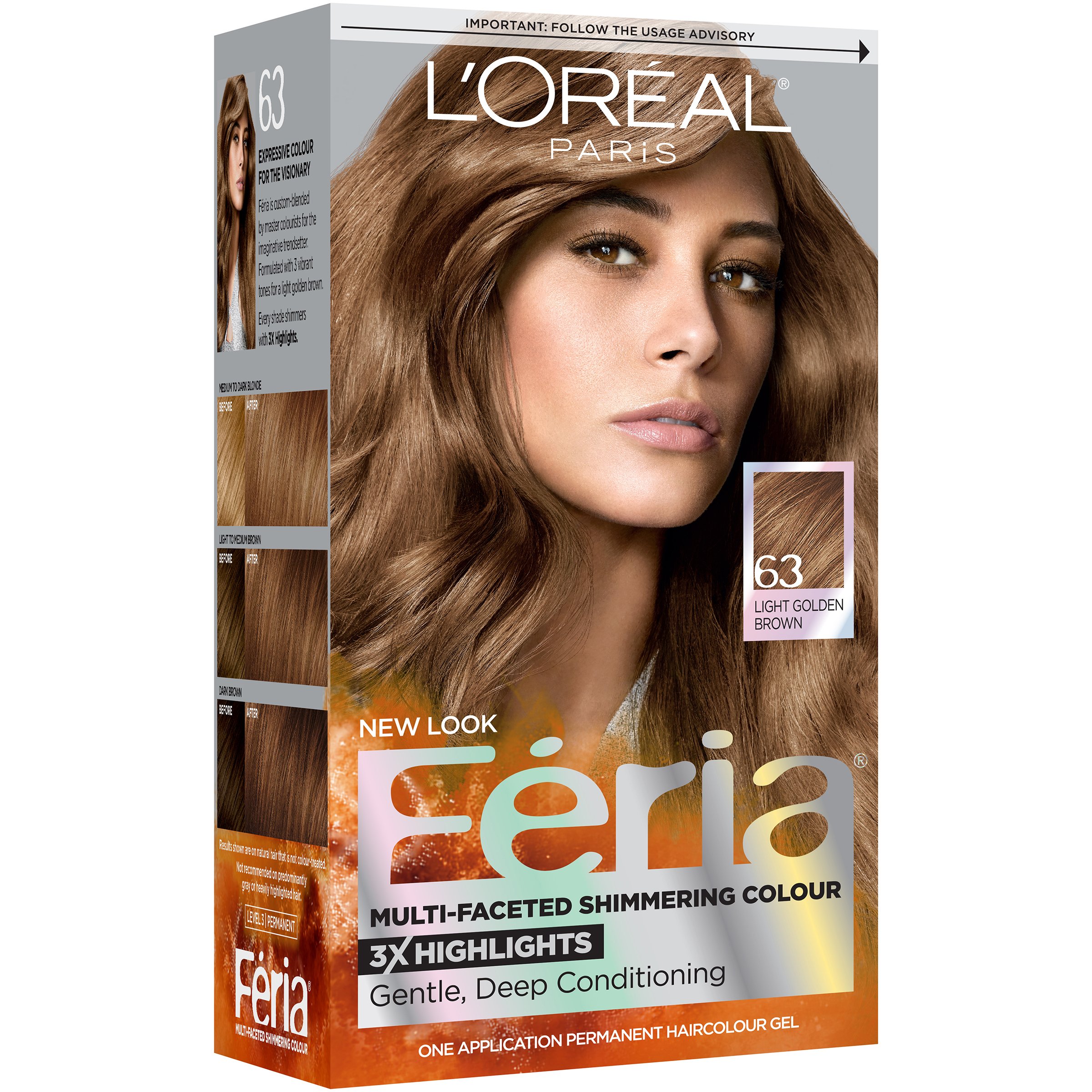 L'Oréal Paris Feria Multi-Faceted Permanent Hair Color - 63 Light Golden  Brown - Shop Hair Care at H-E-B