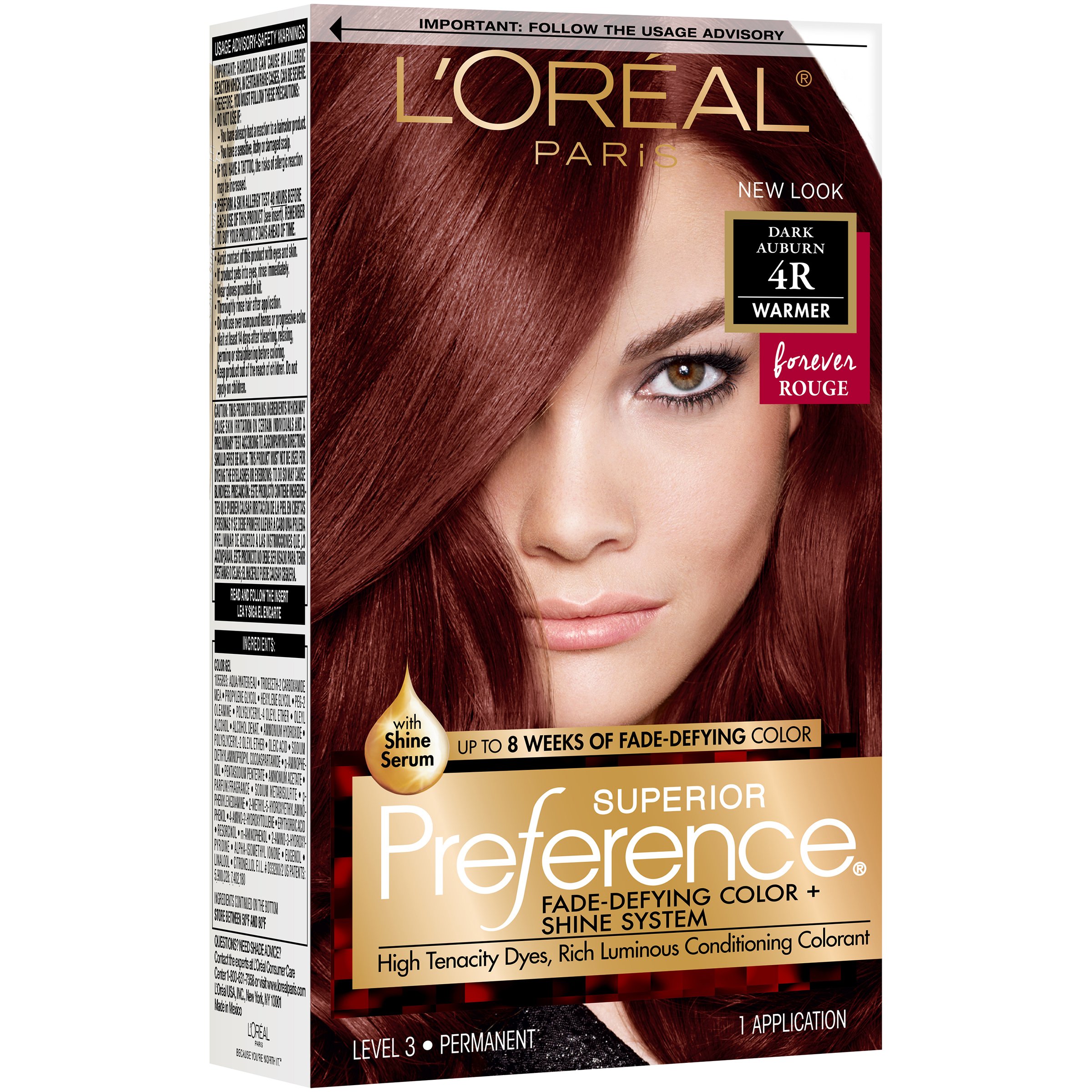 L'Oréal Paris Superior Preference Permanent Hair Color, 4R Dark Auburn -  Shop Hair Color at H-E-B