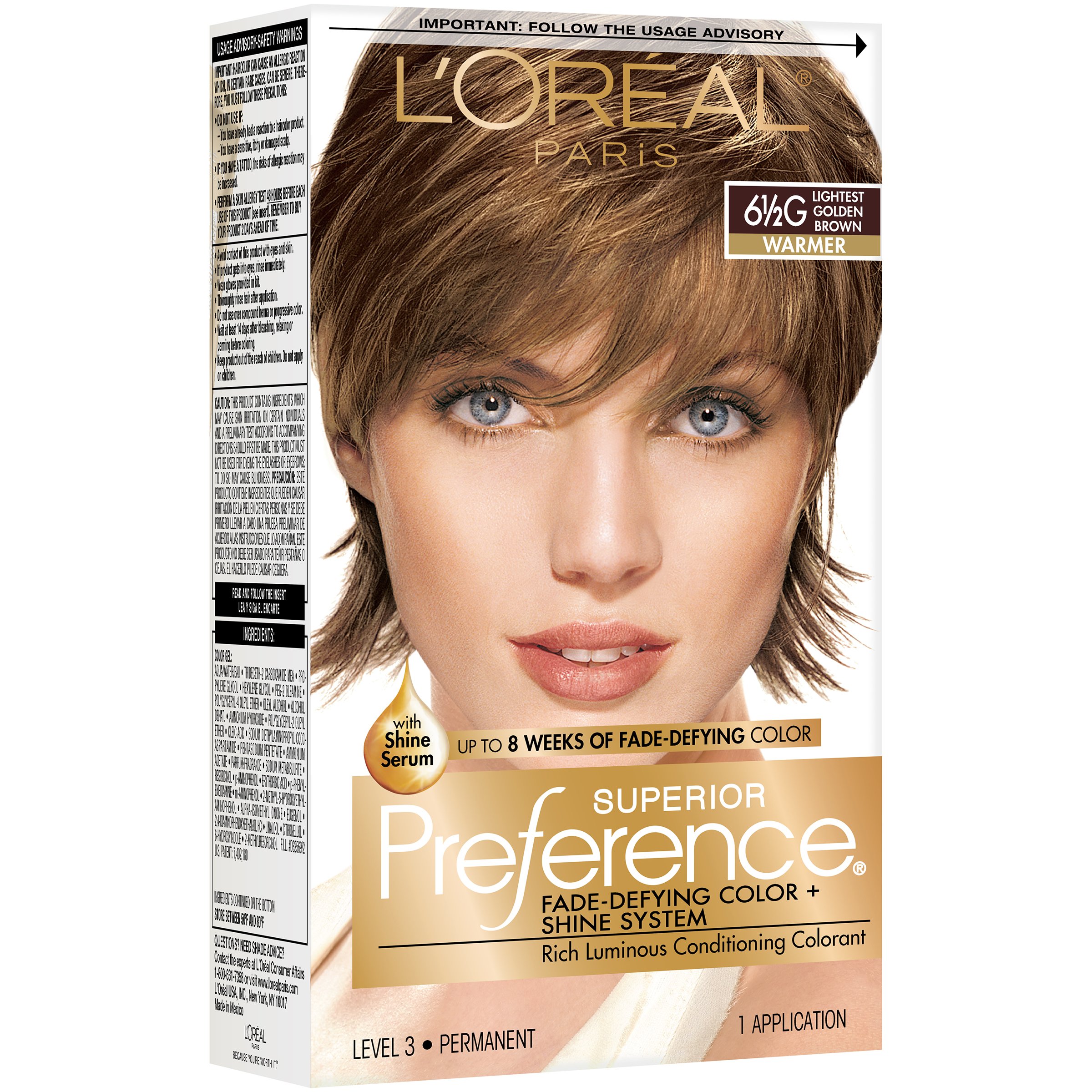 Fedt abstrakt heroin L'Oréal Paris Superior Preference Permanent Hair Color, 6.5G Lightest  Golden Brown - Shop Hair Color at H-E-B