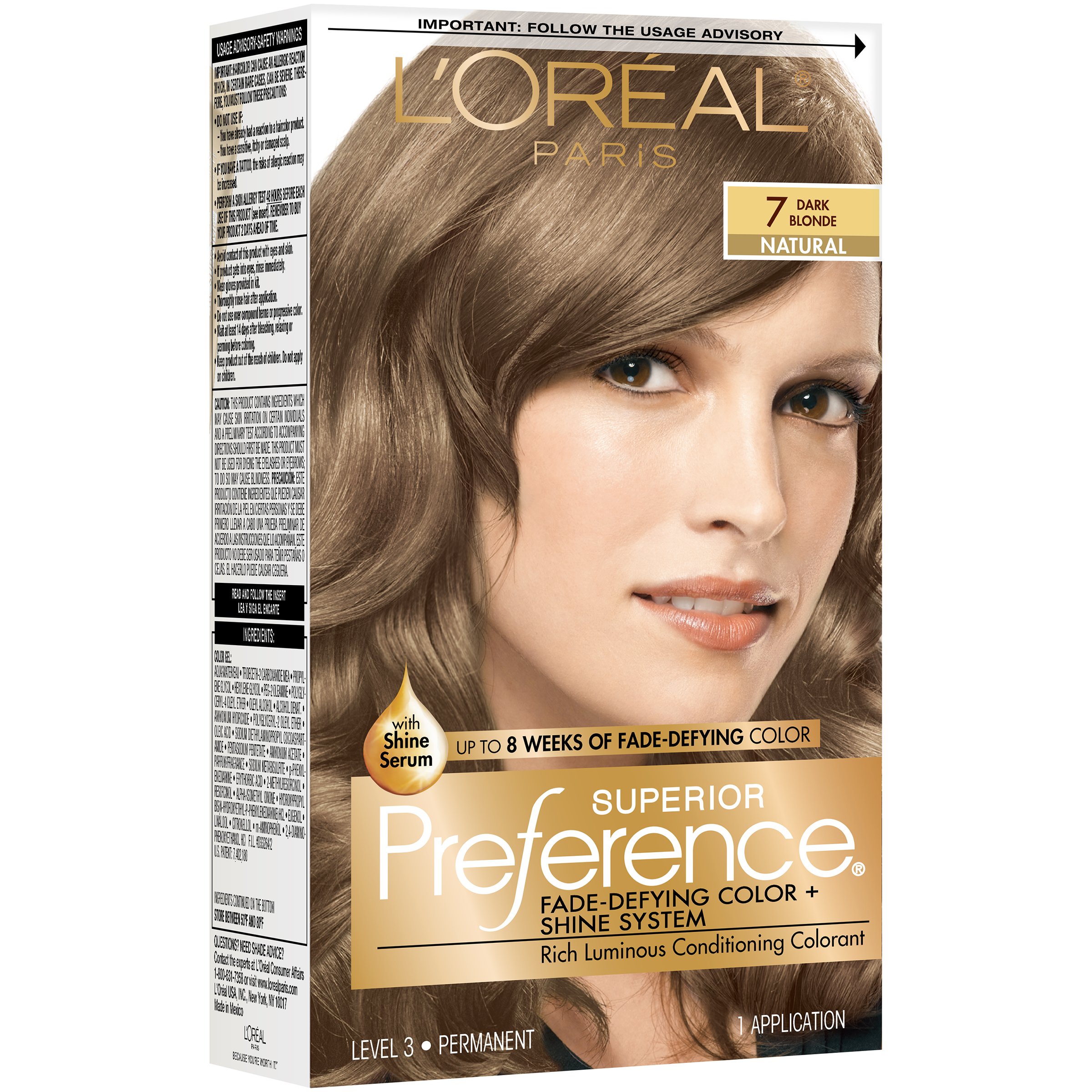 L'Oréal Paris Superior Preference Permanent Hair 7 Dark Blonde - Hair Color at