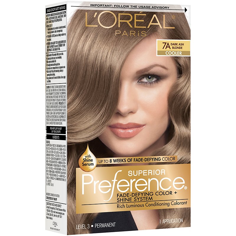 L Oreal Paris Superior Preference Permanent Hair Color 7a Dark Ash Blonde Shop Hair Color At H E B