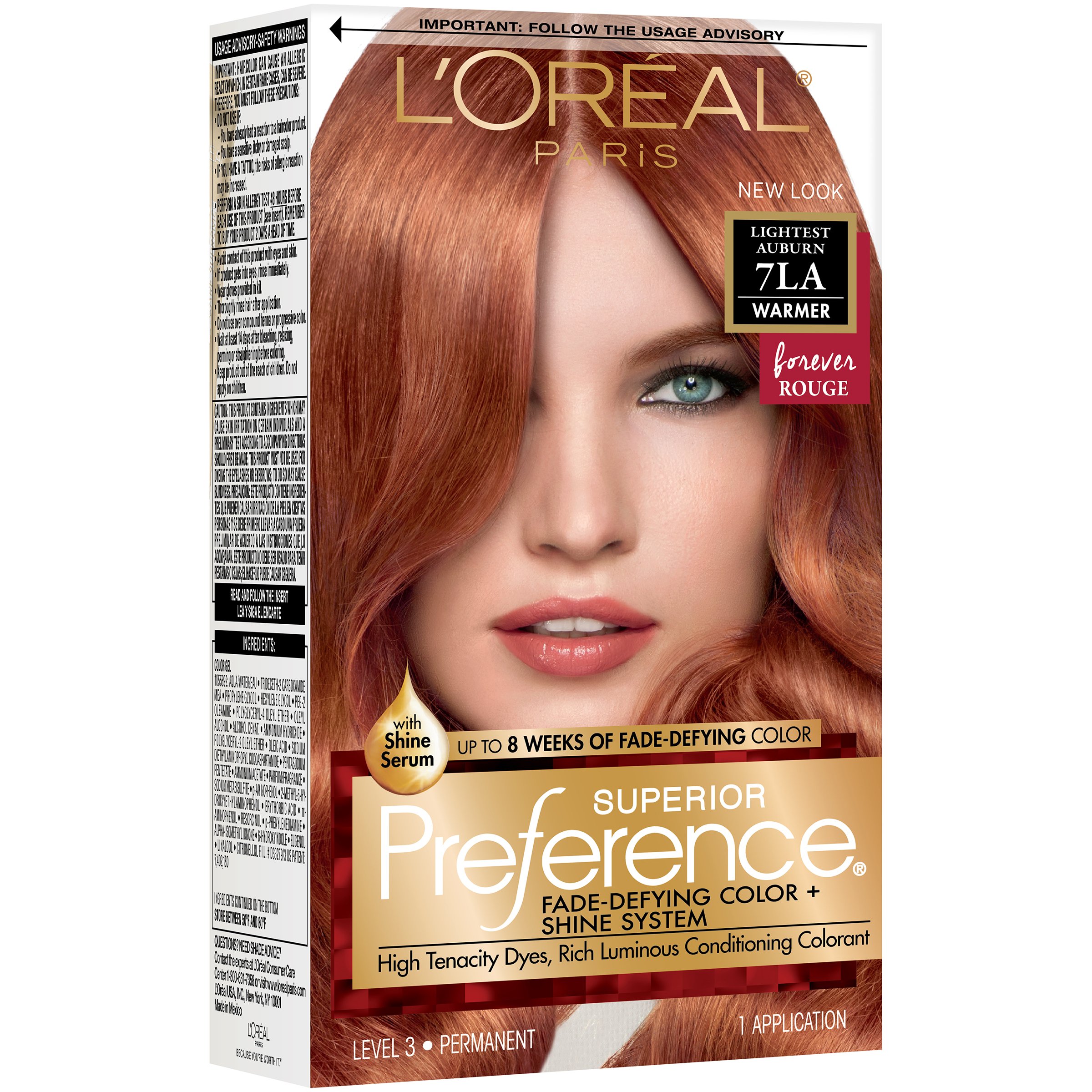 L'Oreal Paris Superior Preference Permanent Hair Color, 7LA Lightest Auburn  - Shop Hair Care at H-E-B