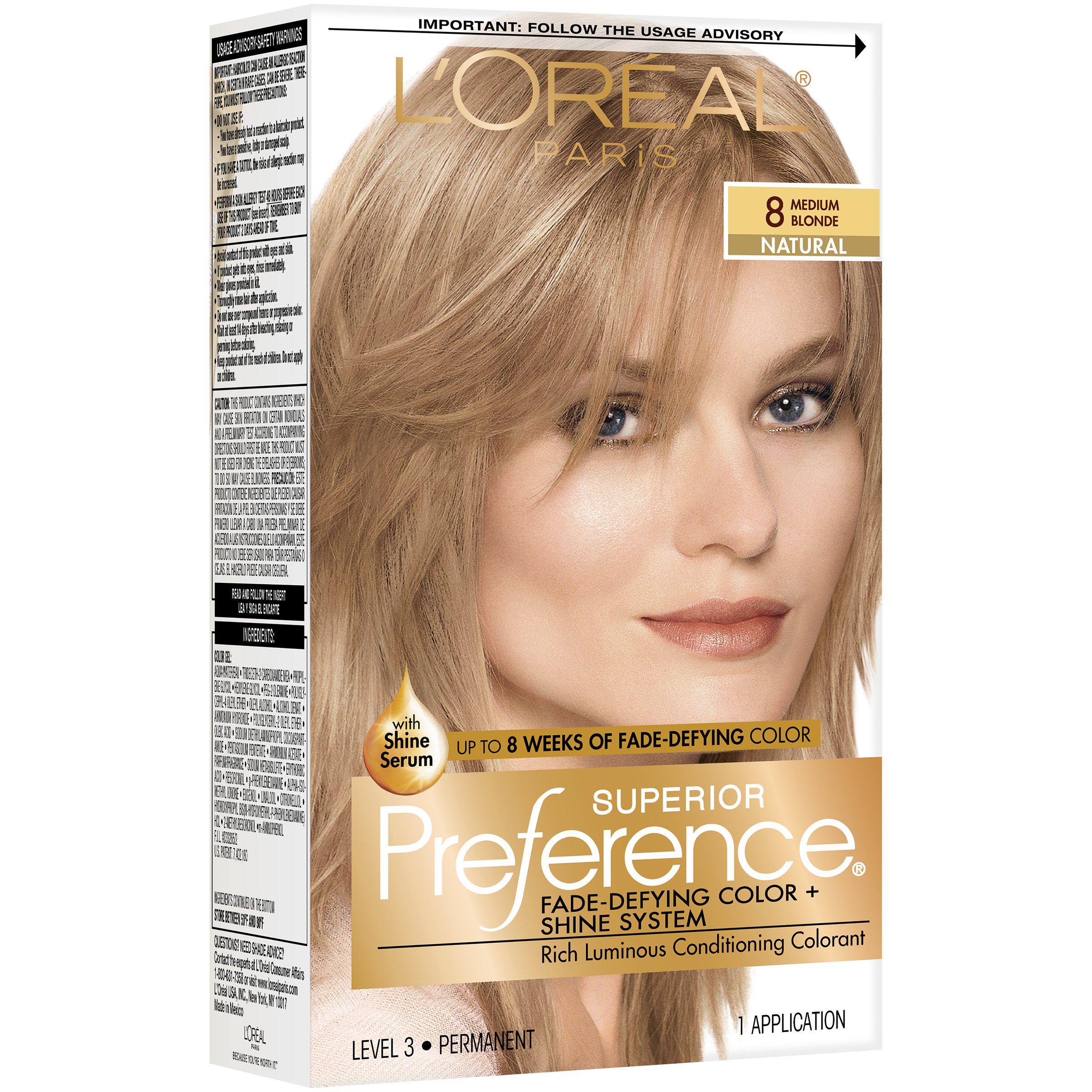 L Oreal Paris Superior Preference Permanent Hair Color 8 Medium