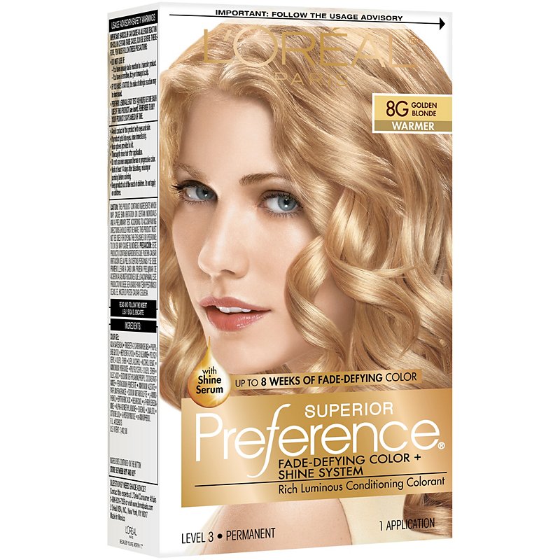 L'Oréal Paris Superior Preference Permanent Hair Color, 8G Golden Blonde -  Shop Hair Care at H-E-B