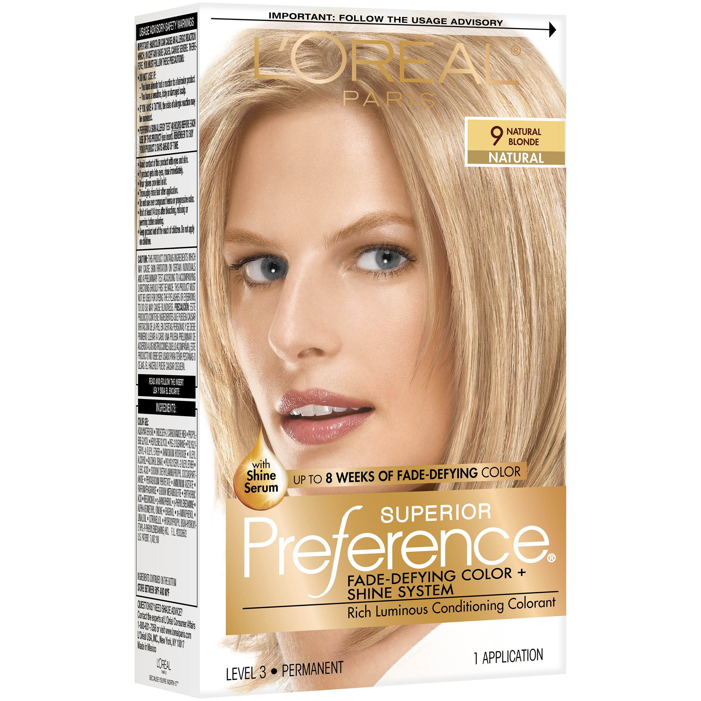 L'Oréal Paris Superior Preference Permanent Hair Color, 9 Natural Blonde -  Shop Hair Color at H-E-B