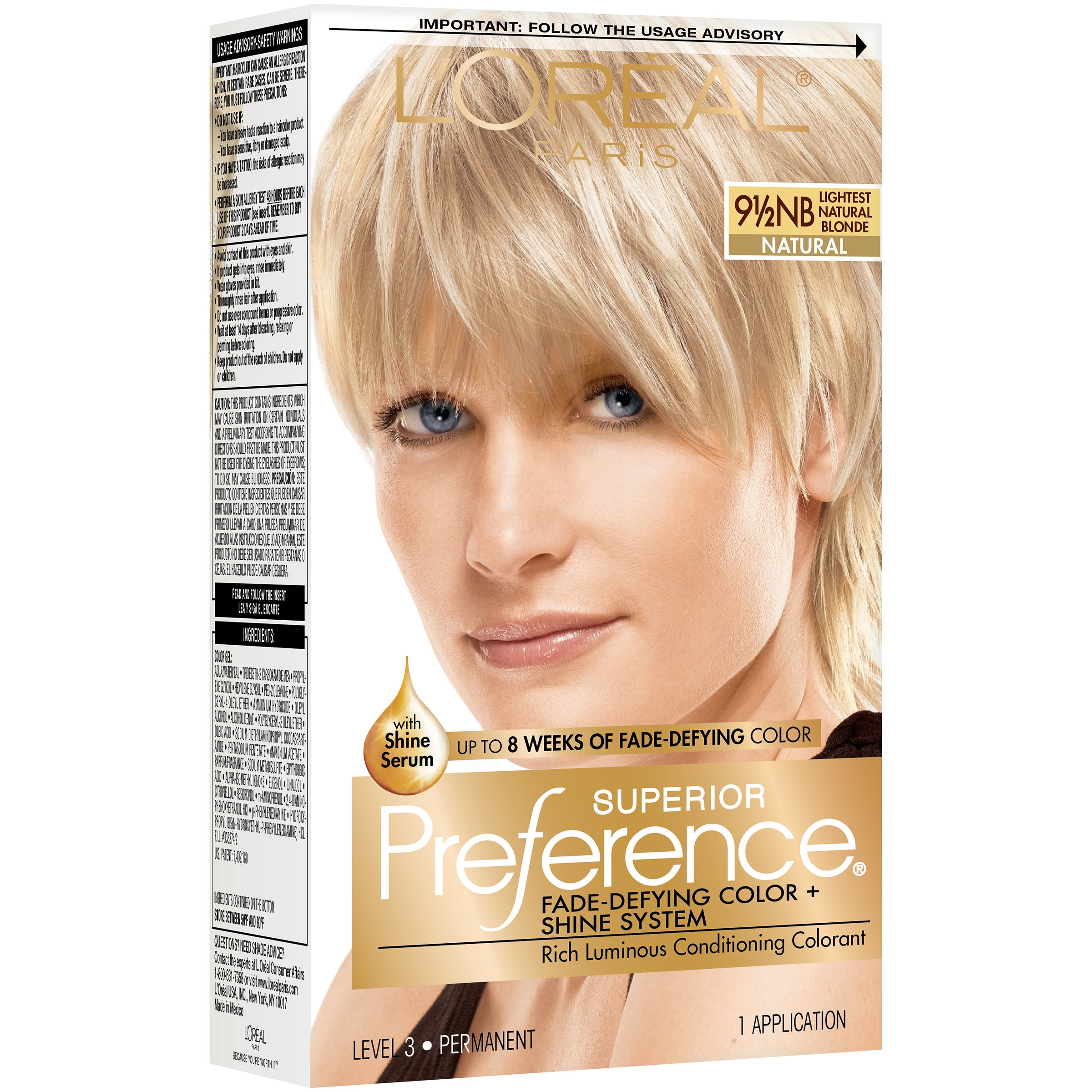 L'Oreal Paris Superior Preference Permanent Hair Color, 9.5NB Lightest