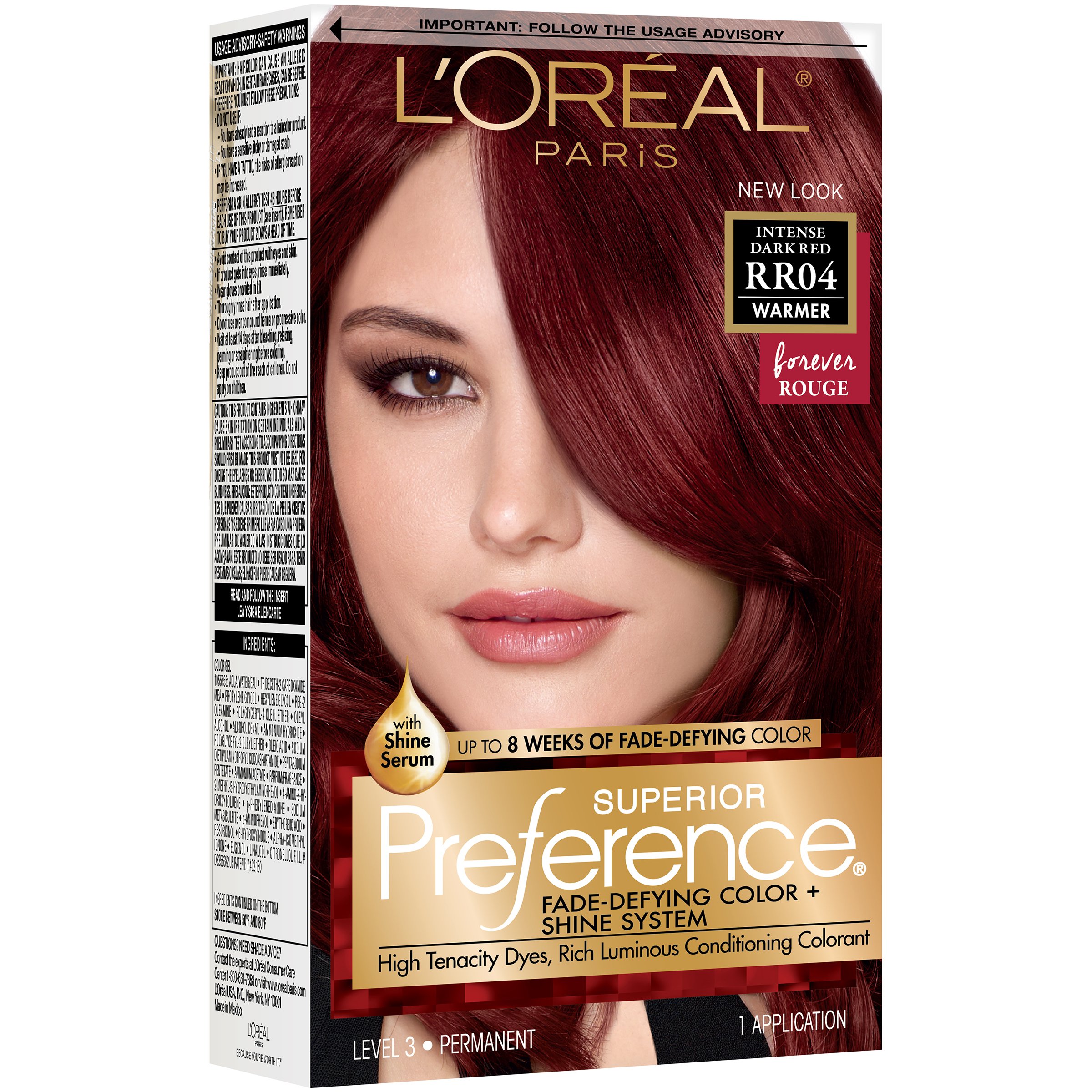 L Oreal Paris Superior Preference Permanent Hair Color Rr 04 Intense Dark Red Shop Hair Care At H E B