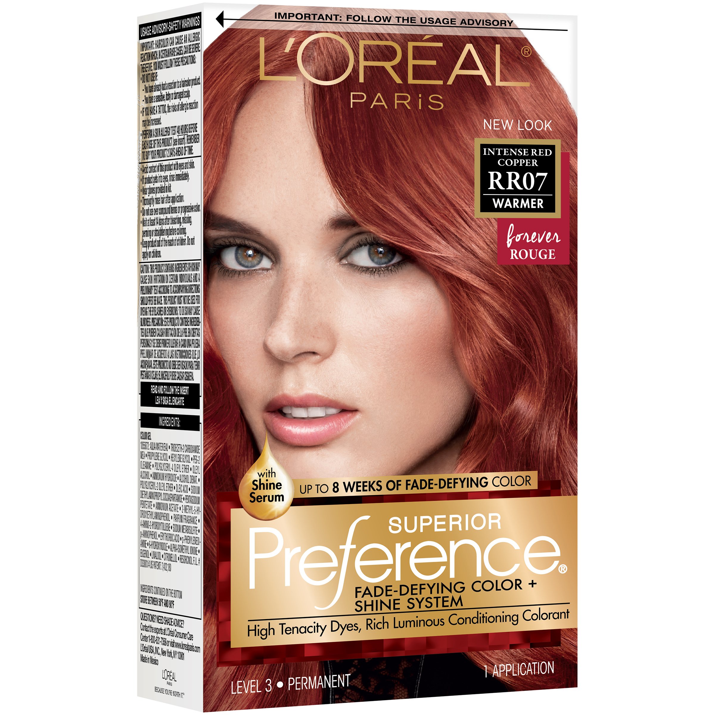 L'Oréal Paris Superior Preference Permanent Hair Color, RR-07 Intense Red  Copper - Shop Hair Color at H-E-B