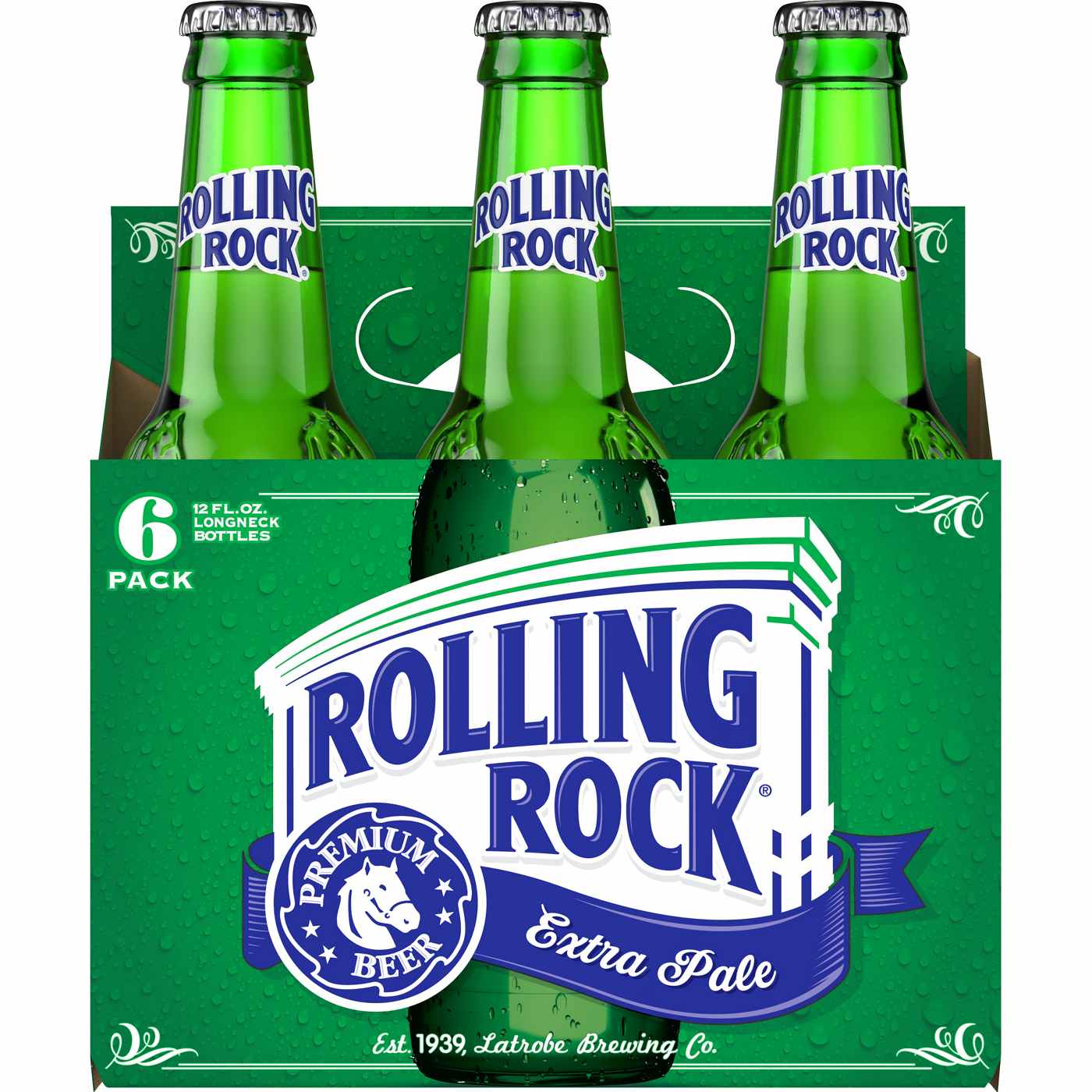 Rolling Rock Premium Extra Pale Beer 6 pk Bottles; image 2 of 2