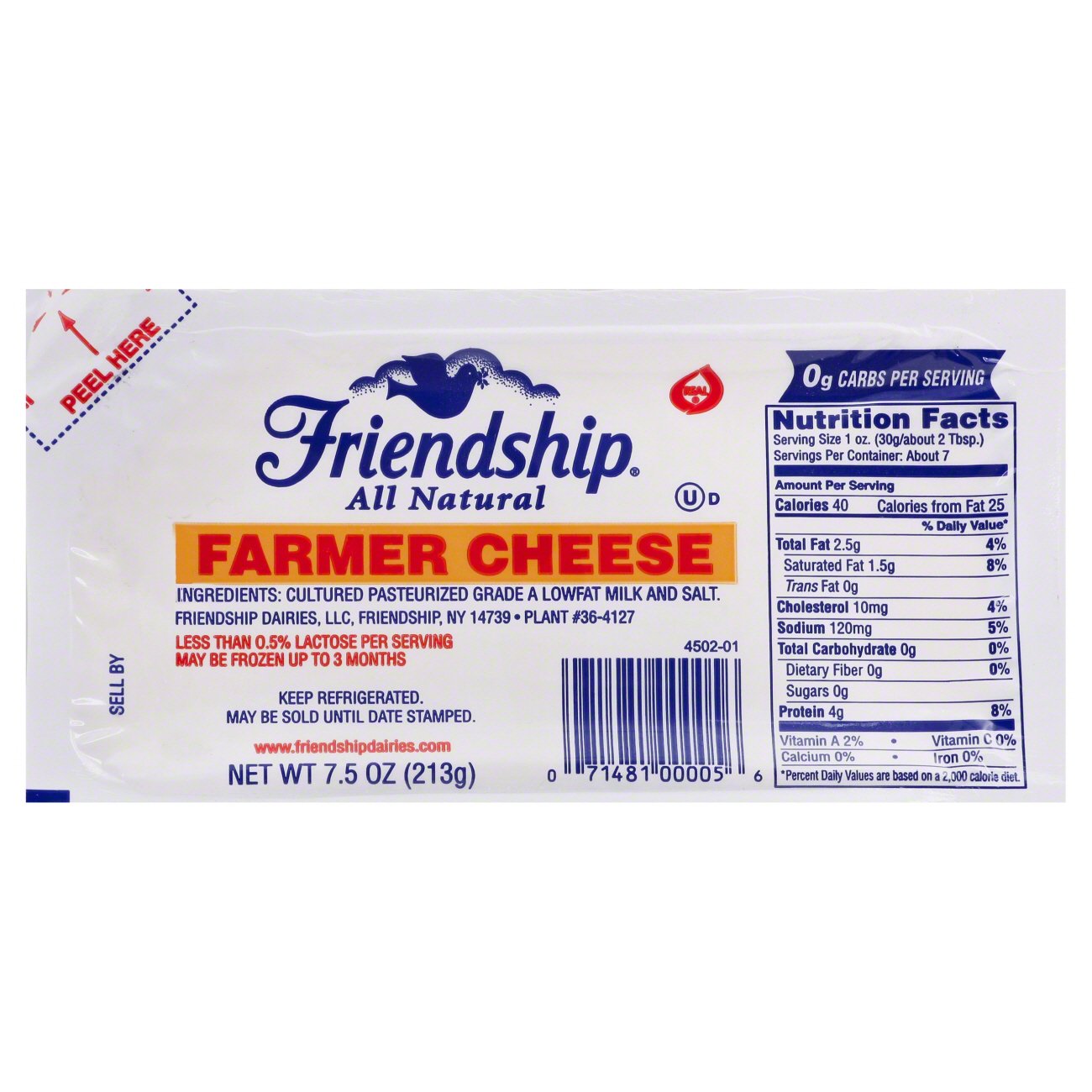 Friendship Kosher Farmer Cheese Shop Cheese at HEB