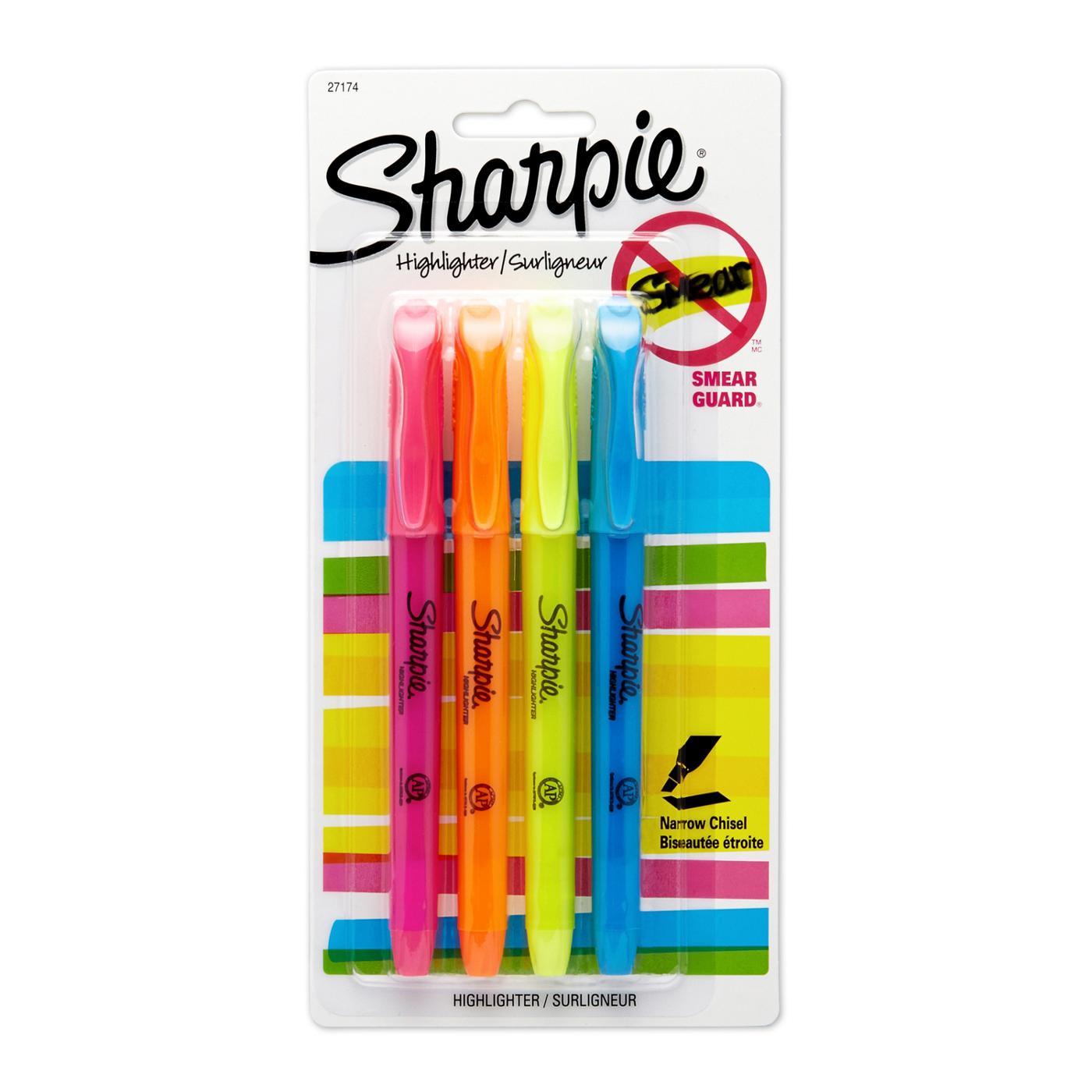 Sharpie Narrow Chisel Tip Pocket Highlighters – Assorted Colors