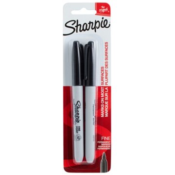 Sharpie Fine Tip Permanent Markers - Black Ink, 2 pk