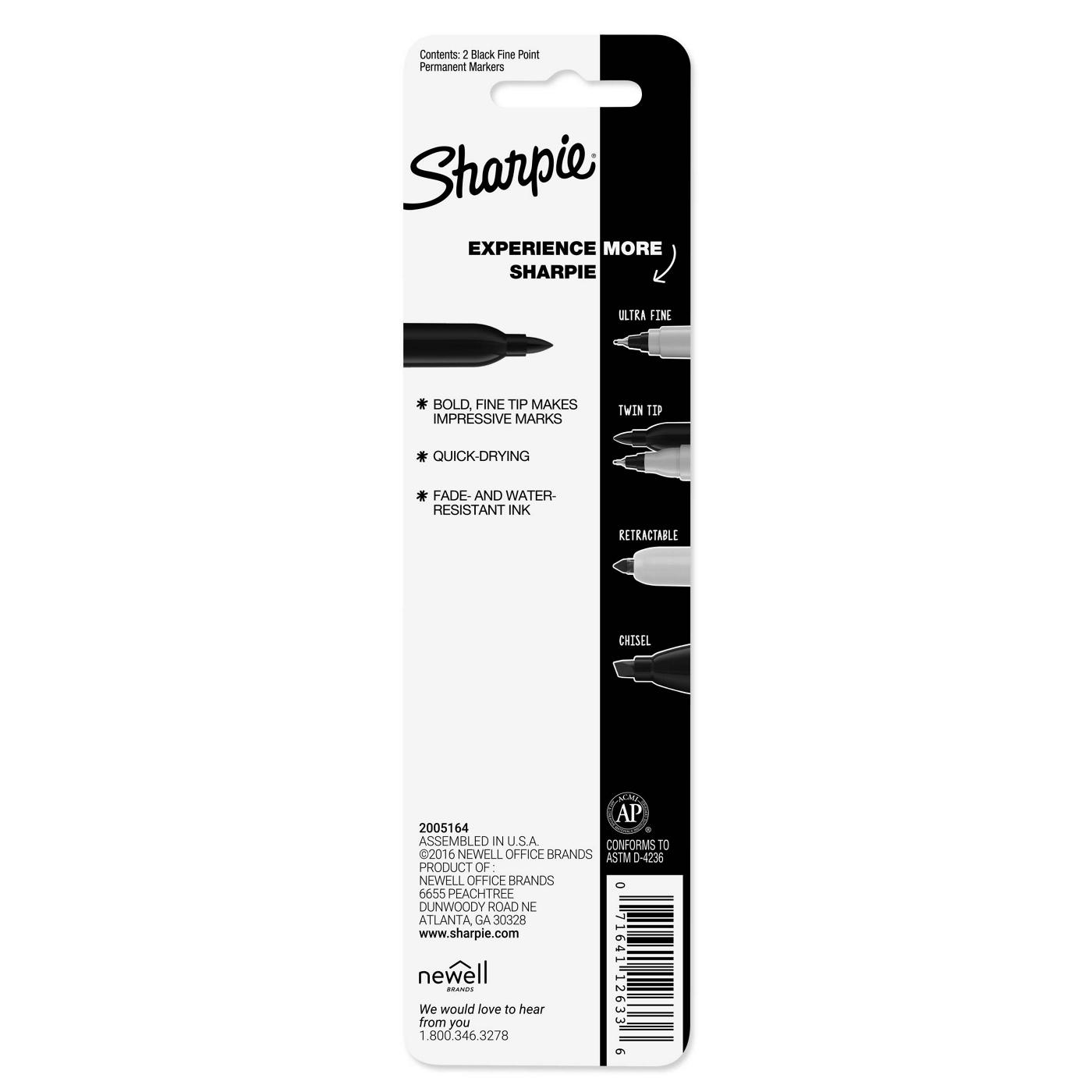 Sharpie Fine Tip Permanent Markers - Black Ink; image 2 of 3