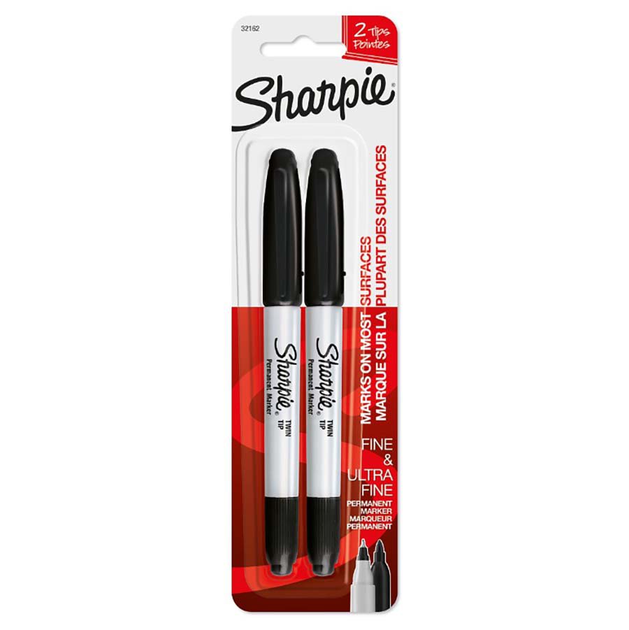 Twin Tip Fine Point and Ultra Fine Point Permanent Markers 1 Black Marker 