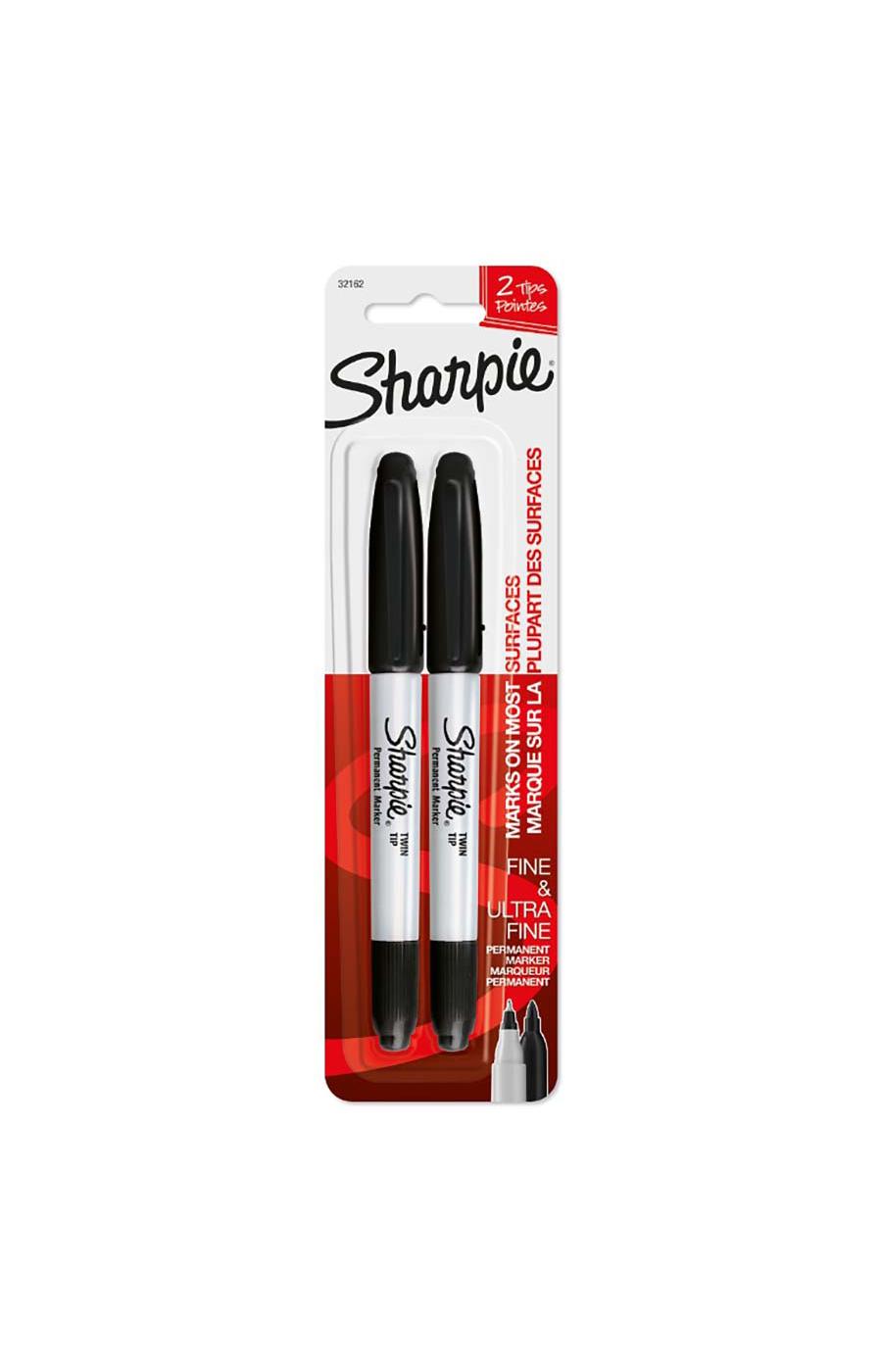 Sharpie Twin Tip Fine & Ultra Fine Black Permanent Markers; image 1 of 3