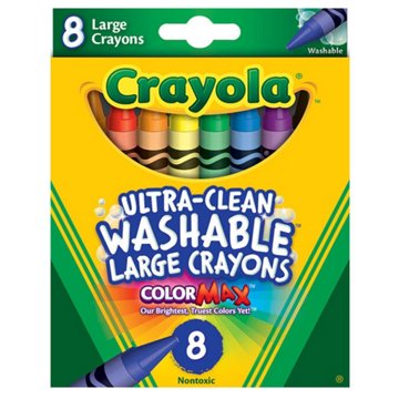 Crayola Ultra Clean Washable Large Crayons, 8 pk