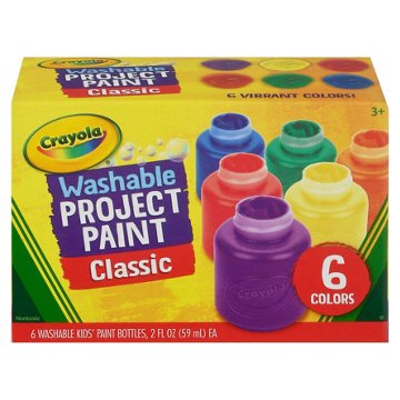 Crayola Classic Washable Project Paint, 6 ct