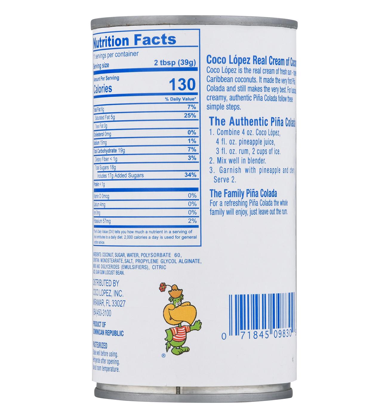 Coco Lopez Real Cream of Coconut; image 3 of 4