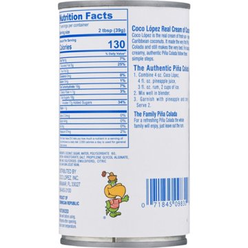 Coco Lopez Real Cream of Coconut, 15 oz