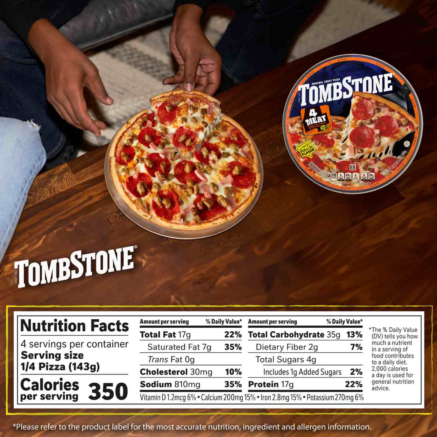 Tombstone Frozen Pizza 4 Meat Shop Pizza at HEB