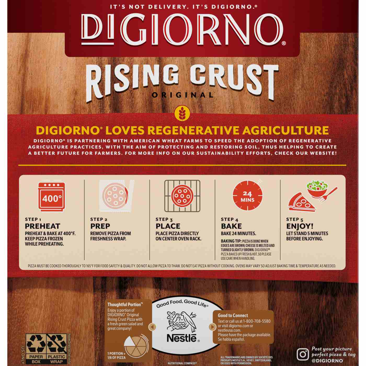 DiGiorno Rising Crust Frozen Pizza - Three Meat; image 4 of 5