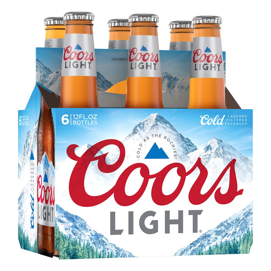 Coors Light Beer 6 pk Longneck Bottles