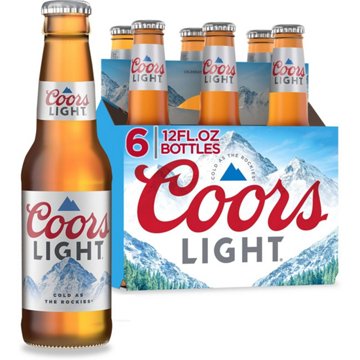 Coors Light Beer 6 pk Longneck Bottles