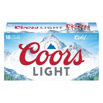 Coors Light Beer 18 pk Cans, 12 oz