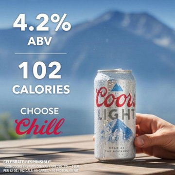 Coors Light Beer 18 pk Cans, 12 oz
