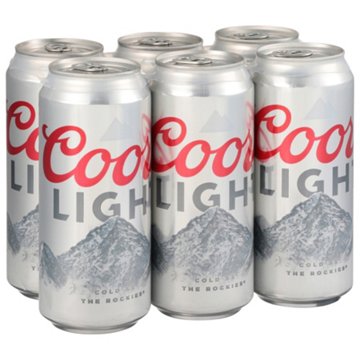 Coors Light Beer 6 pk Cans, 16 oz