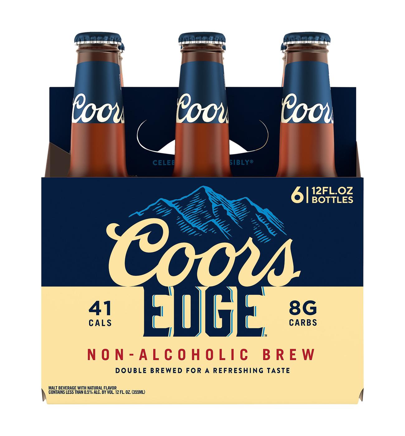 Coors Non-Alcoholic Brew 6 pk Bottles; image 1 of 2