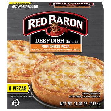 Red Baron Four Cheese Deep Dish Personal Frozen Pizza, 2 ct