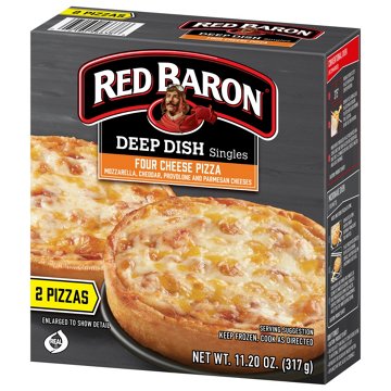 Red Baron Four Cheese Deep Dish Personal Frozen Pizza, 2 ct