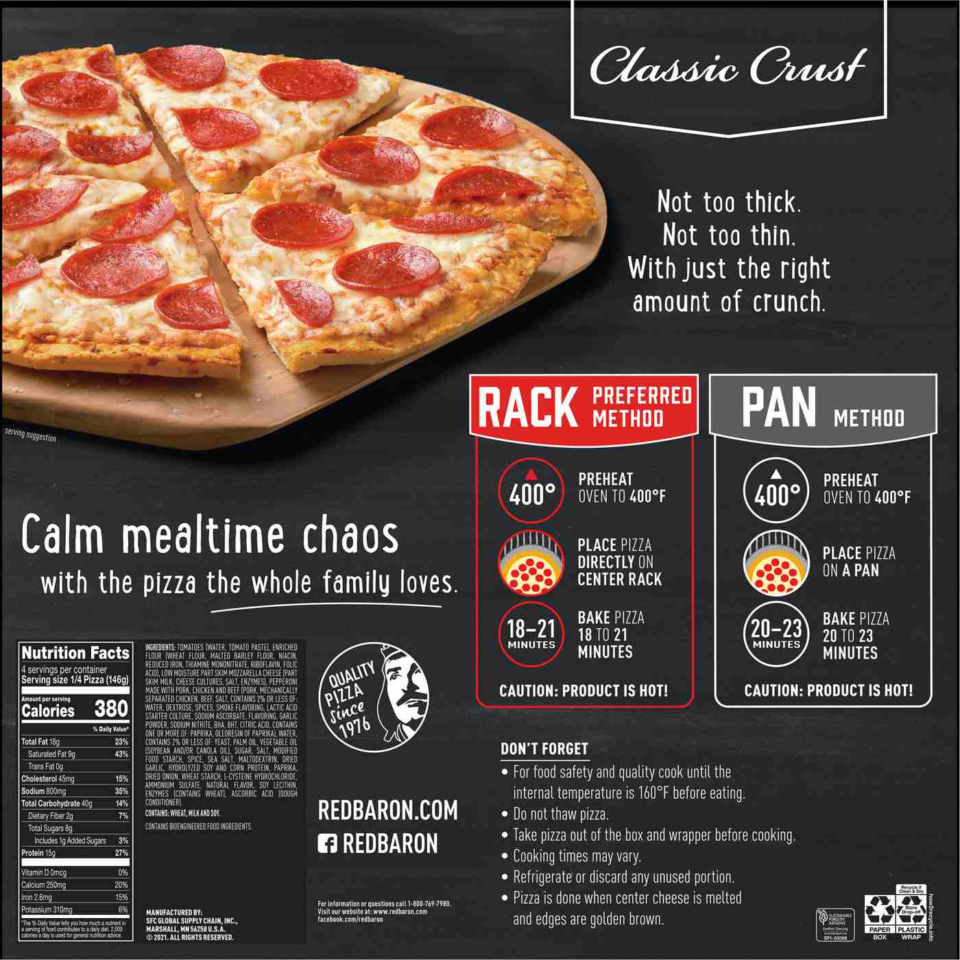 Red Baron Frozen Pizza - Pepperoni; image 2 of 2