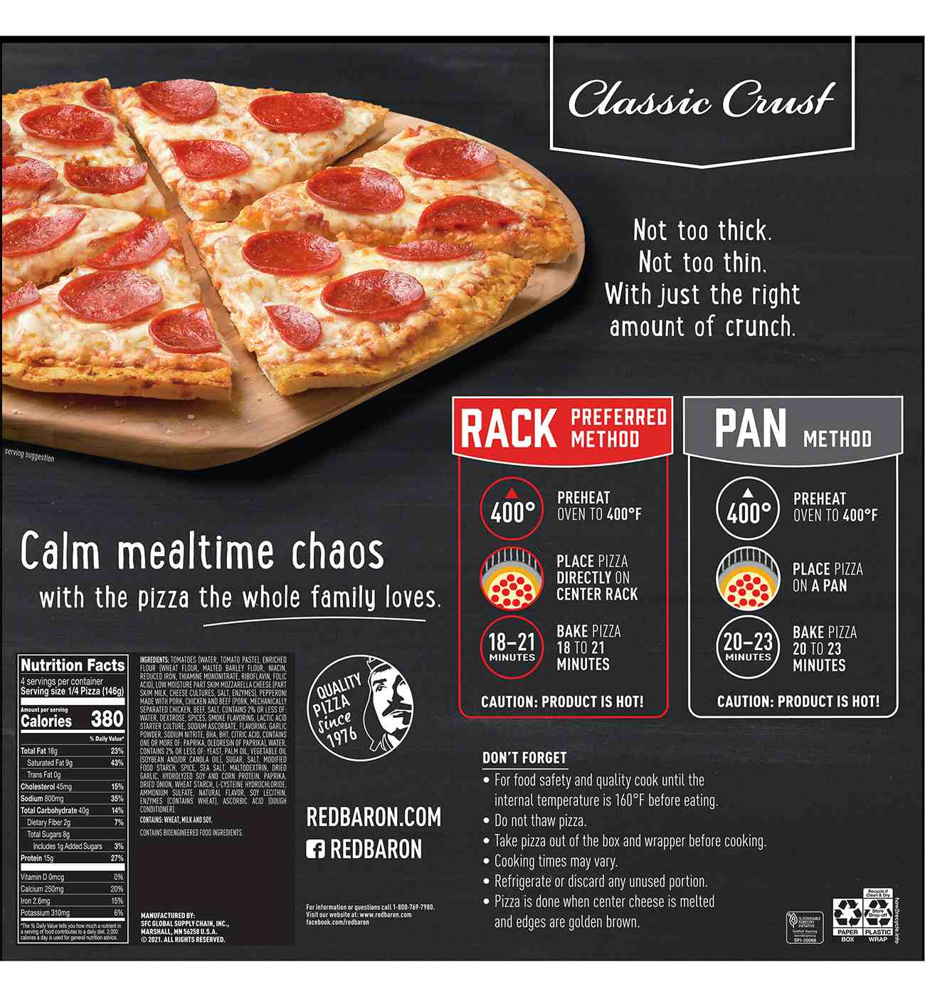 Red Baron Pepperoni Classic Crust Frozen Pizza; image 2 of 5