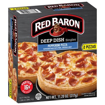 Red Baron Pepperoni Deep Dish Singles Frozen Personal Pizza, 11.2 oz