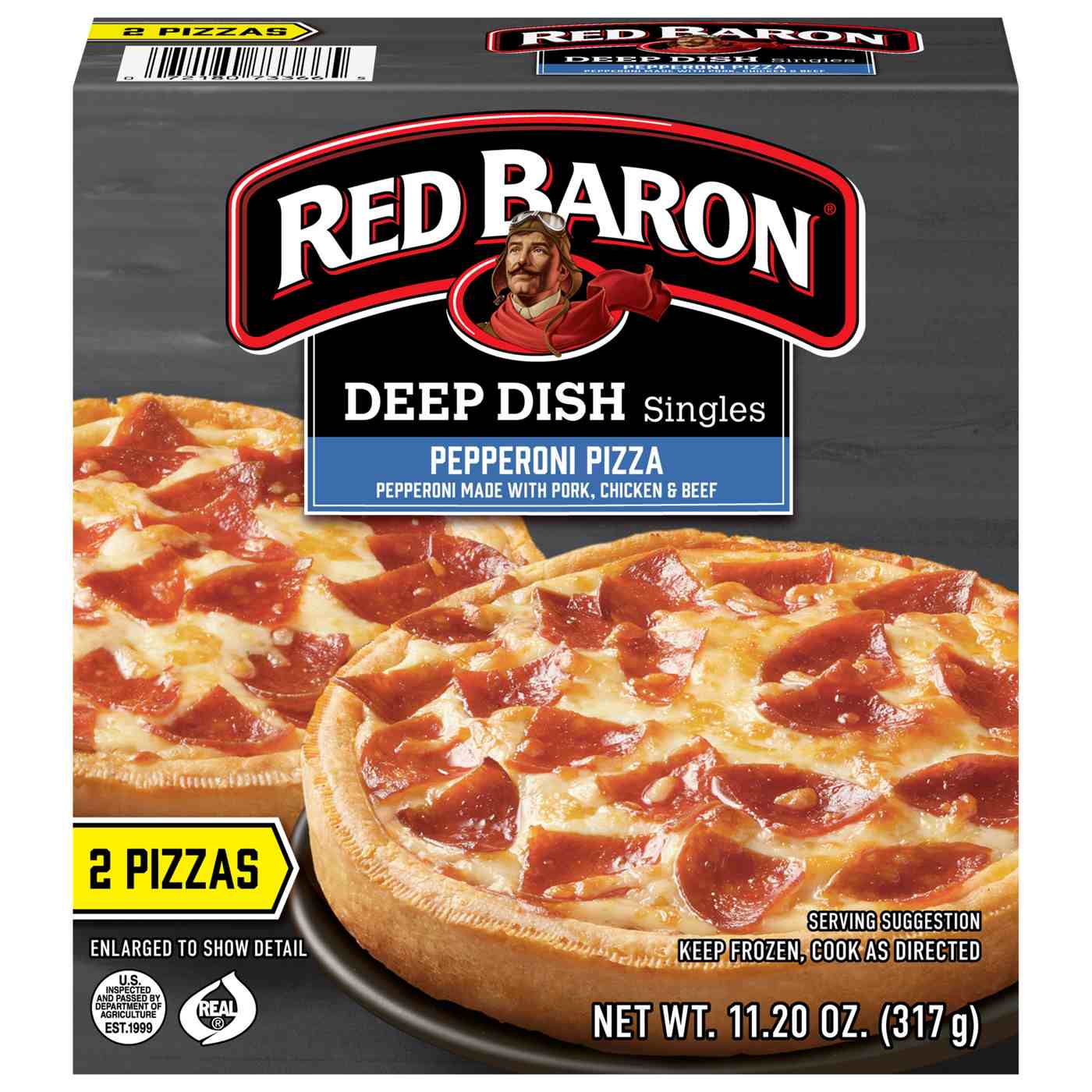 Red Baron Pepperoni Deep Dish Personal Frozen Pizza; image 1 of 10