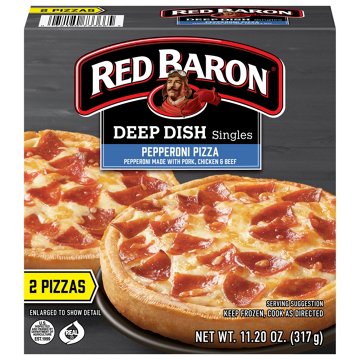Red Baron Pepperoni Deep Dish Personal Frozen Pizza, 2 ct