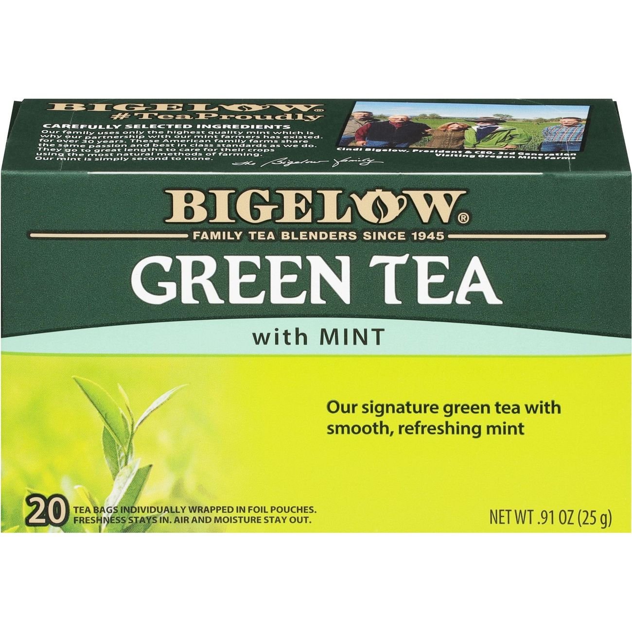 Bigelow Green Tea with Mint Tea Bags - Shop Tea at H-E-B