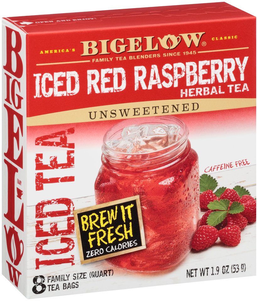 Bigelow Red Raspberry Herb Iced Tea Bags Quart Size - Shop Tea At H-E-B