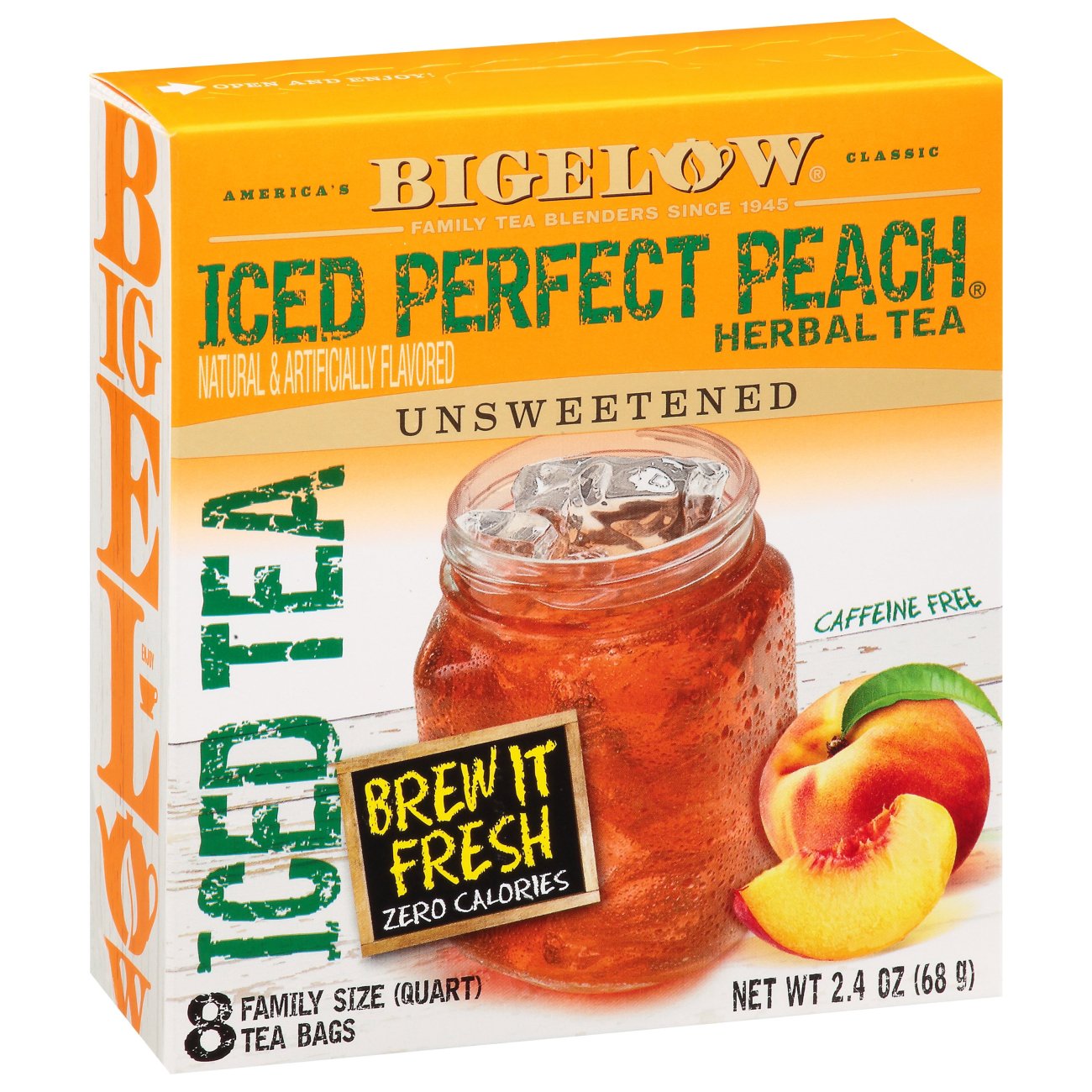 Bigelow Perfect Peach Herb Iced Tea Bags Quart Size Shop Tea at HEB