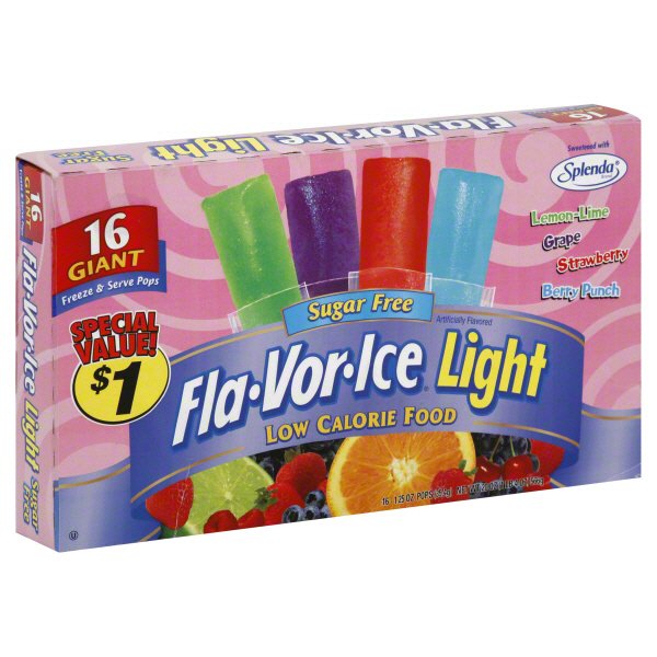 Fla Vor Ice Light Giant Assorted Flavors Sugar Free Freeze And Serve Pops Shop Bars And Pops At H E B 7957