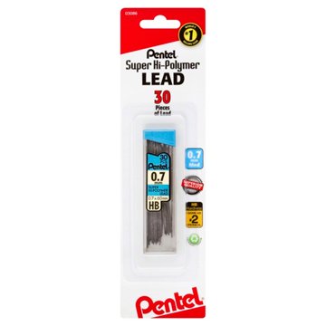 Pentel Super Hi-Polymer Lead - 0.7mm, 30 pc
